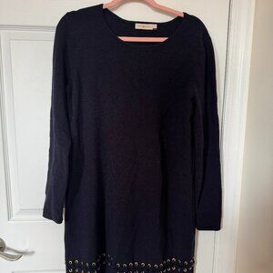 TORY BURCH Harley Wool Sweater Dress Navy Size L